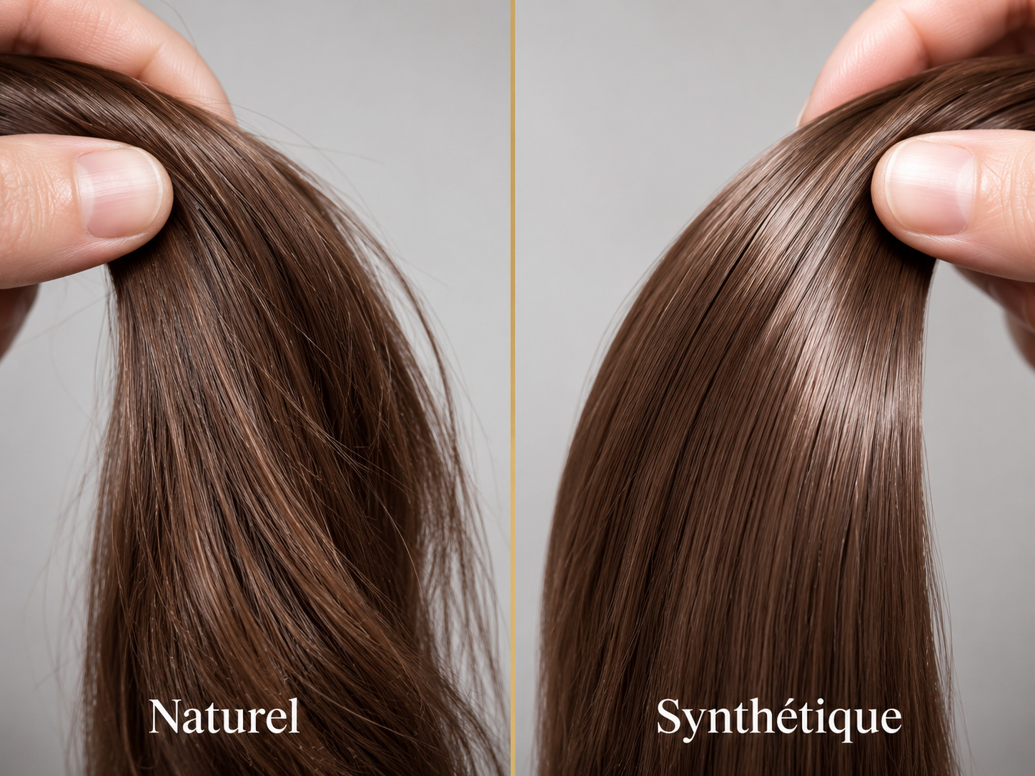 Comparaison cheveux naturels et synthétiques
